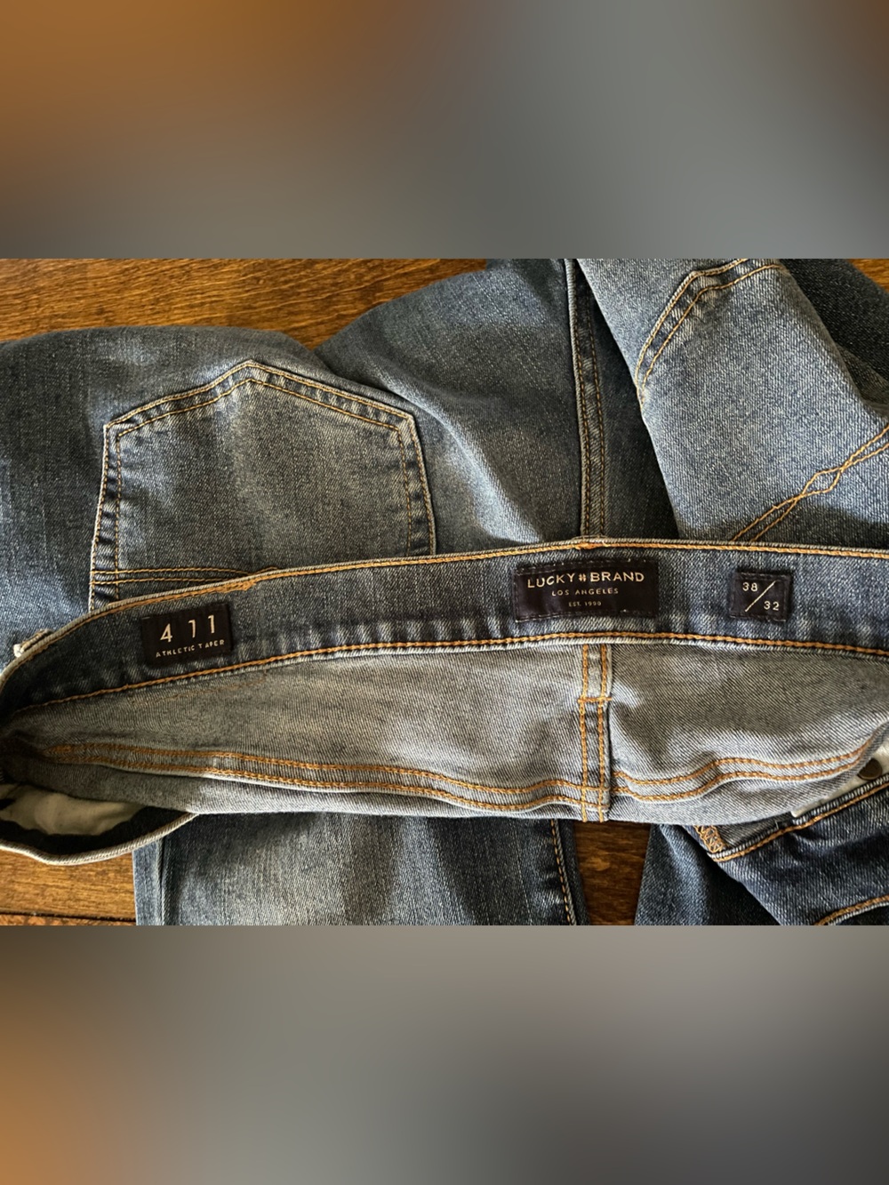 Lucky Brand 411 Athletic Taper Men's Jeans In Medium Blue Wash View 4